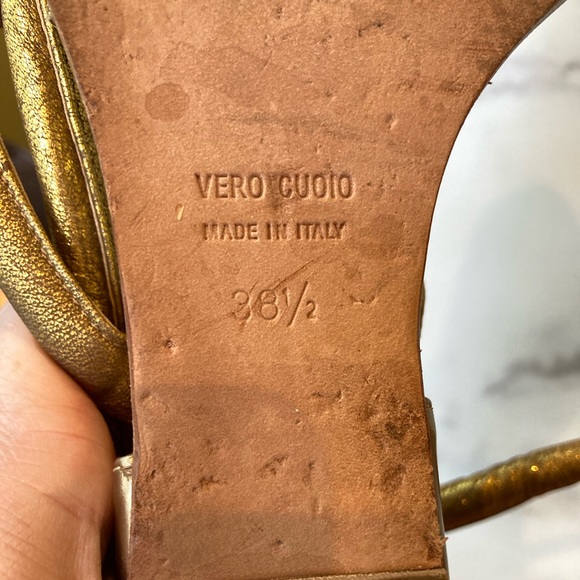 ⭐️ Zero + Maria Cornejo Gold Wedge Sandals 38.5 - Picture 7 of 7